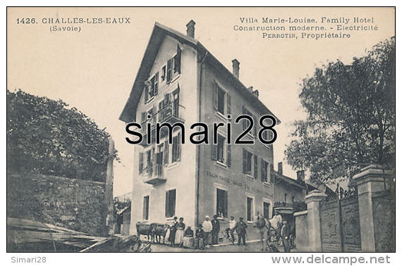 CHALLES-LES-EAUX - N° 1426 - VILLA MARIE-LOUISE. FAMILY HOTEL - CONSTRUCTION MODERNE - ELECTRICITE - PERROTIN PROPRIETAI - Autres & Non Classés