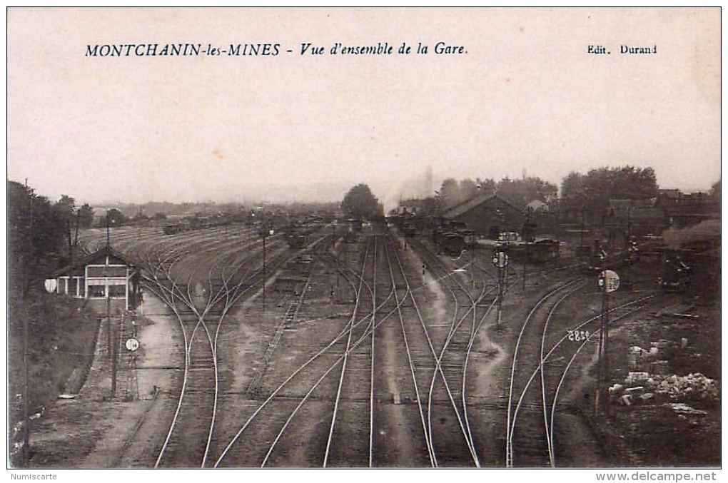 Cpa MONTCHANIN LES MINES 71 Vue D'ensemble De La Gare - Voies, Triage, Locomotives - - Autres & Non Classés