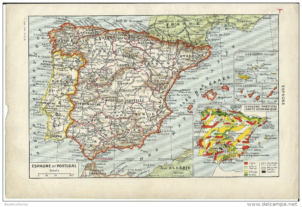 @@@ SPAIN AND PORTUGAL Small Map - Autres & Non Classés