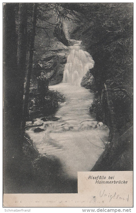 AK Vogtland Hammerbrücke Rissfälle Wasserfall Bei Muldenhammer Auerbach Jägersgrün Morgenröthe Sosa Grünbach Klingenthal - Falkenstein (Vogtland)