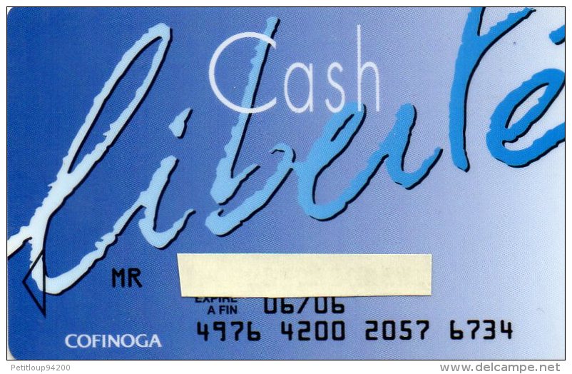 CARTE BANCAIRE  DE RETRAIT COFINOGA Cash Liberté - Disposable Credit Card