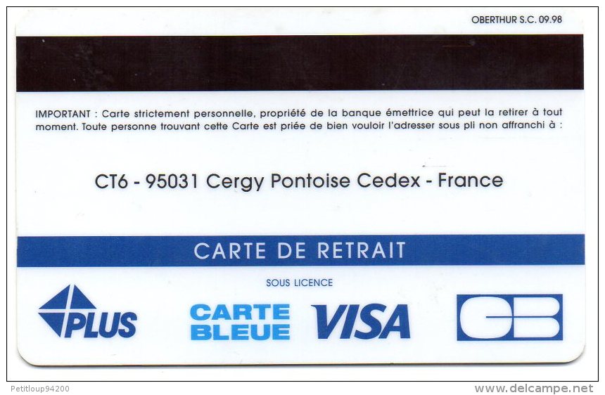 CARTE BANCAIRE  DE RETRAIT COFINOGA Cash Liberté - Disposable Credit Card