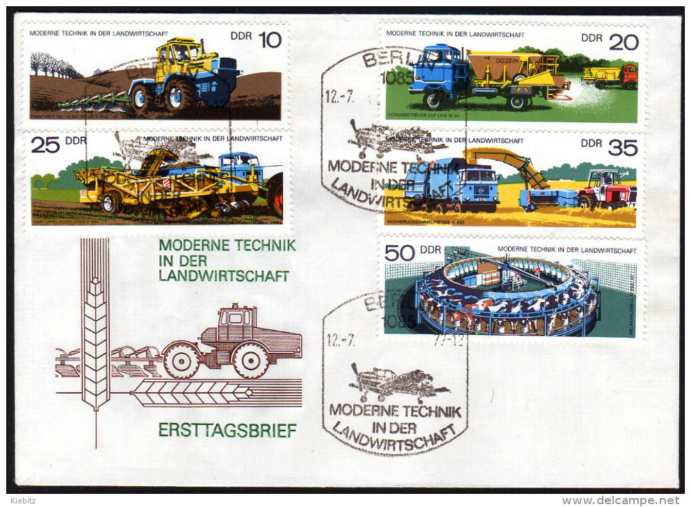 DDR 1977 - Moderne Technik In Der Landwirtschaft - MiNr.2236-2240 FDC - Landwirtschaft