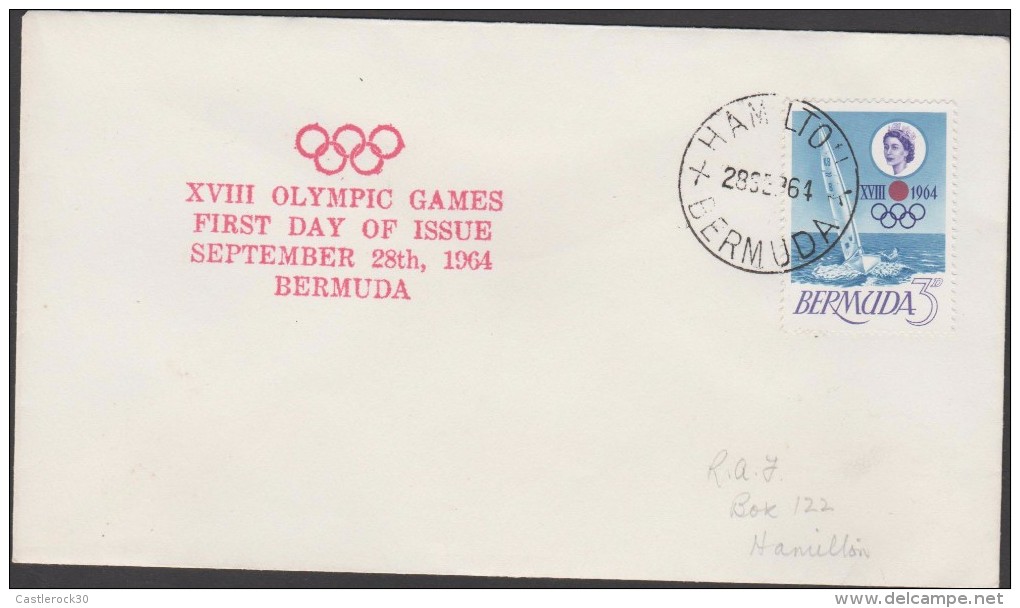 O) 1964 BERMUDA, XVIII OLYMPIC GAMES, SAILING, FDC XF - Bermuda