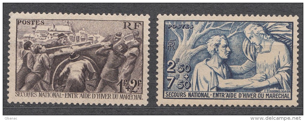 France 1941 Yvert#497-498 Mint Never Hinged (sans Charnieres) - Neufs