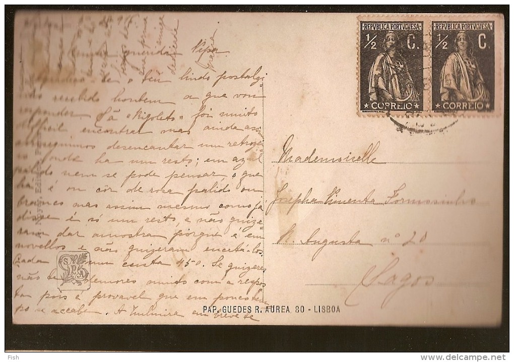 Portugal & Bilhete Postal, Salon 1914, V. Checa, Halte à La Fontaine Lagos 1916 (241) - Lettres & Documents