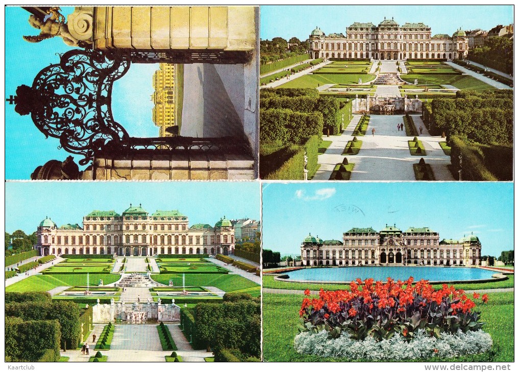 4 POSTCARDS: WIEN - BELVEDÈRE  - Österreich / Austria - Belvedere