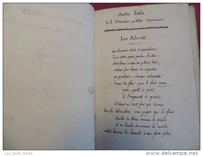 FABLES DE M. Le Bailly avec lettre, signature et 36pp de poème autographe rare !