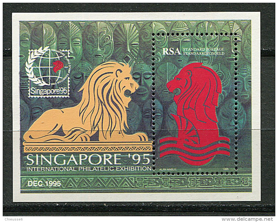 (cl 10 - P6) Afrique Du Sud ** Bloc N° 36 (ref. Michel Au Dos) - "Singapore 95"  Lion Stylisé - - Ungebraucht