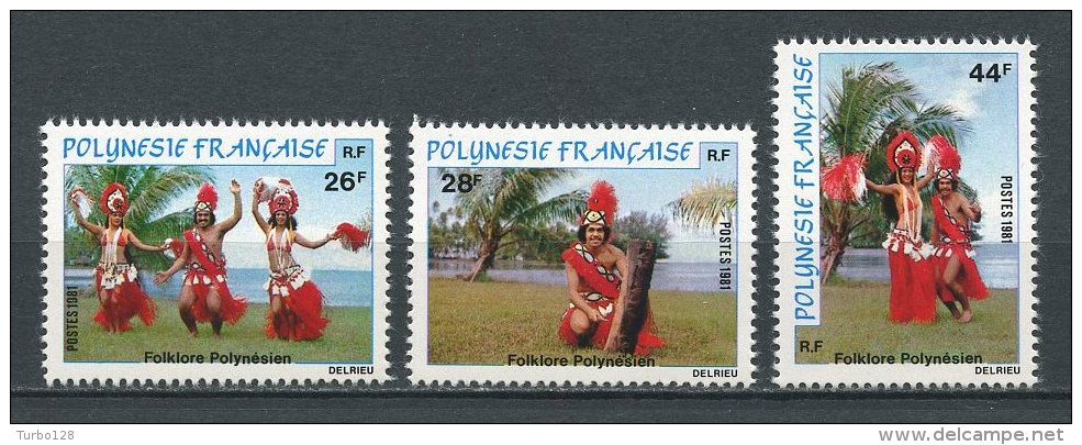 POLYNESIE 1981 N° 165/167 ** Neufs = MNH Superbes Cote 6,20 € Folklore Polynésien Danse Dance Culture - Neufs
