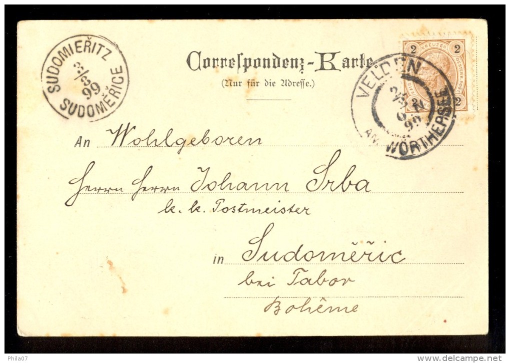 Gruss Aus Velden Am Worthersee / Verlag Von Ed. Moro / Year 1899 / Old Postcard Circulated - Velden