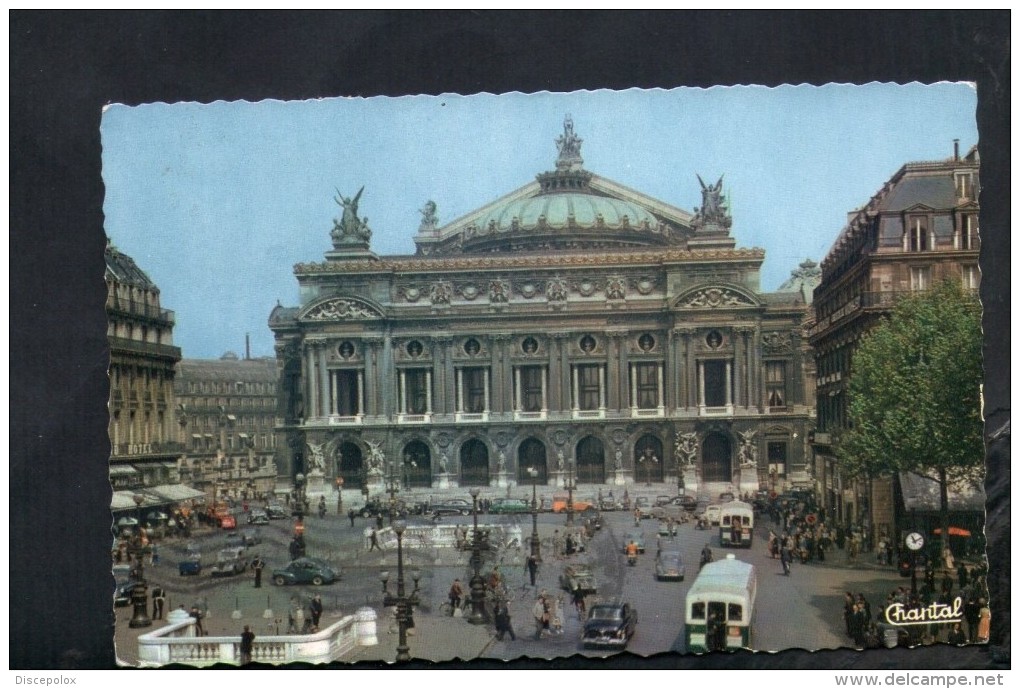 N540 PARIS ( PARIGI, FRANCE ) LA PLACE DE L'OPERA AVEC VOITURES , AUTO CARS - 1956 NICE TIMBRE AND STAMP - Plätze