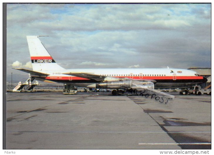 Boeing B 707 Aerei Aircraft B.707 Laker Airways Avion Aviation Aiplane B-707 Basle-Mulhouse Airport - 1946-....: Moderne