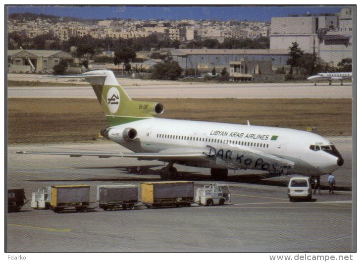 Boeing B727  Air Libyan Arab Airlines B.727 Cartes Avion B 727 Avion B-727 Malta Airport - 1946-....: Moderne