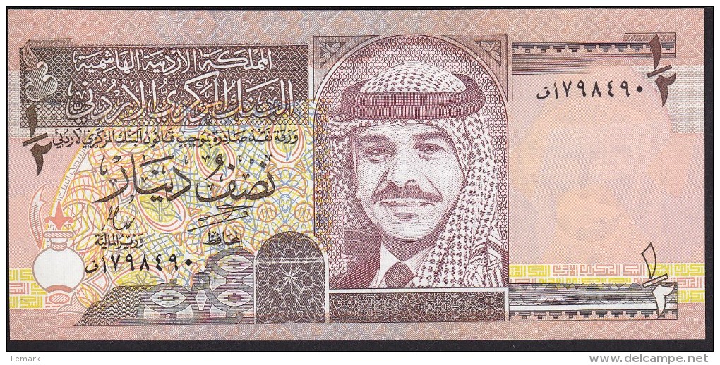 Jordan 1/2 Dinar 1997 P28b UNC - Jordanie