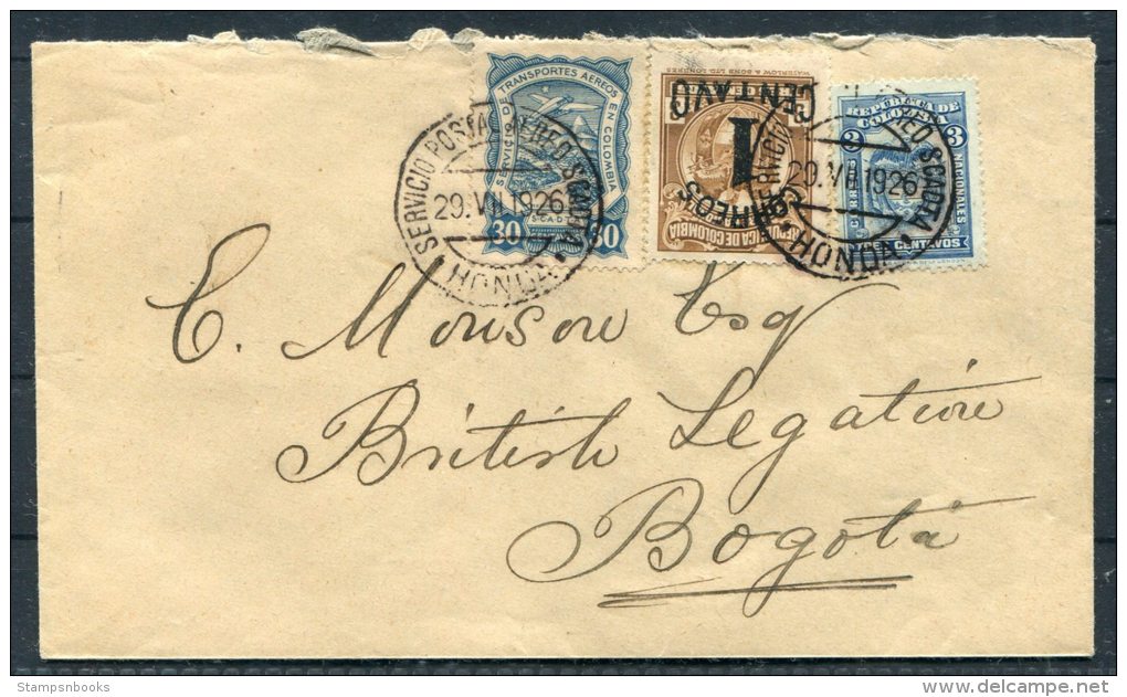 1926 Colombia Honda SCADTA Airmail Cover - British Legation Bogota - Colombia