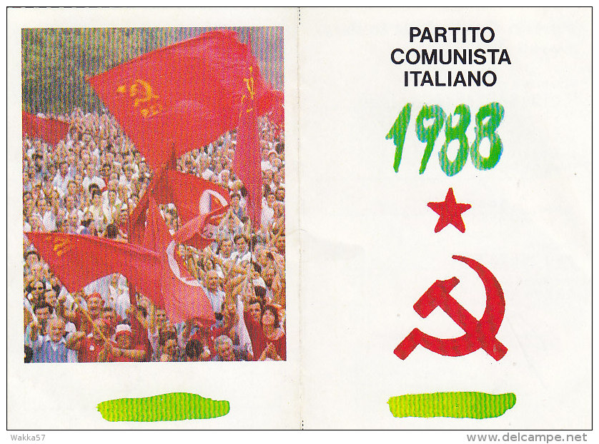 3-4243- Tessera Partito Comunista 1988 Con Bollino Da Lire 50.000 - Altri & Non Classificati