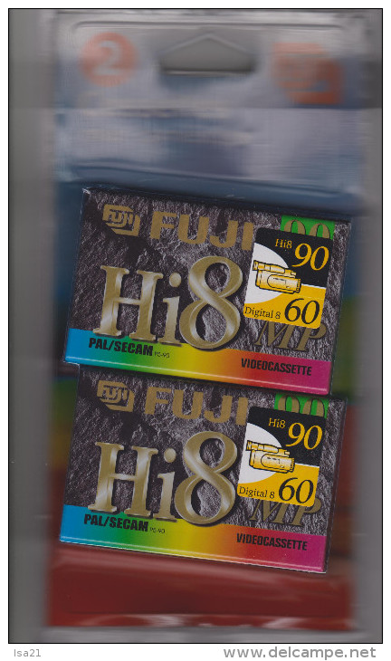 2 Cassettes Pour Camescopes FUJI Hi8 MP 90/60 Neuves Sous Blister - Autres & Non Classés