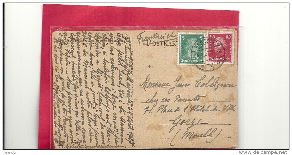 --BURG MAUS .. SANKT GOARSHAUSEN....TIMBRES REICHPOST--10 UND 5 Pf -- - St. Goar