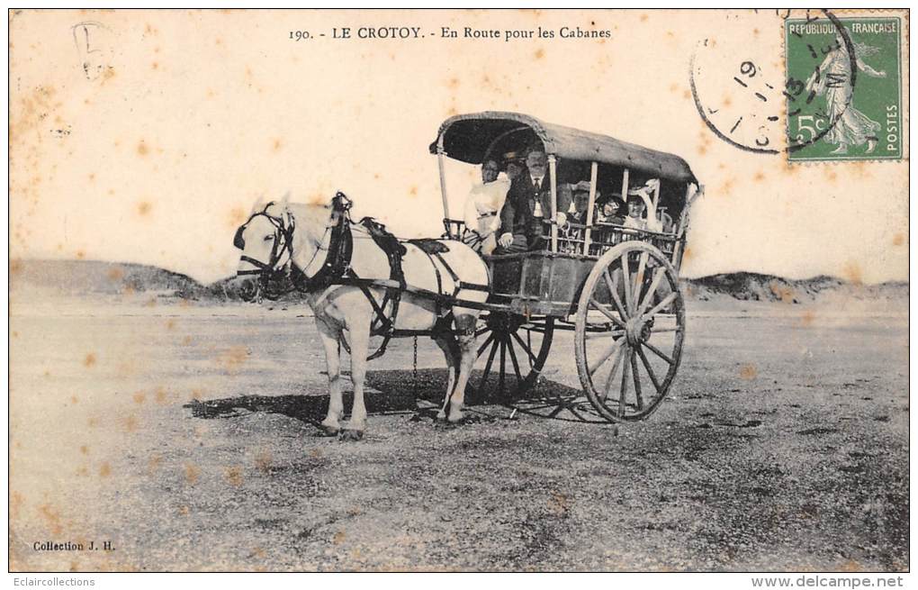 Le Crotoy     80       En Route Pour Les Cabanes     (calèche) - Le Crotoy