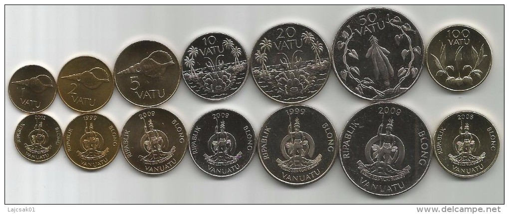 Vanuatu 1999-2009. Complete Set Of 7 Coins UNC - Vanuatu