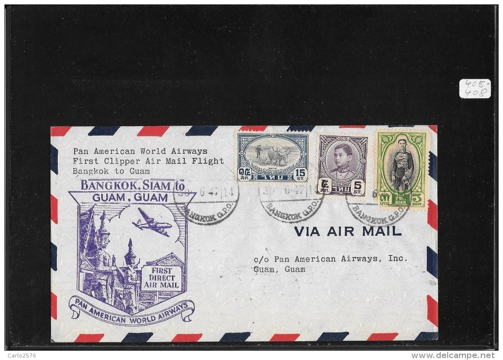 SIAM 1947-FFC Bangkok To Guam (backstamped Cover) (Ref 937) - Siam