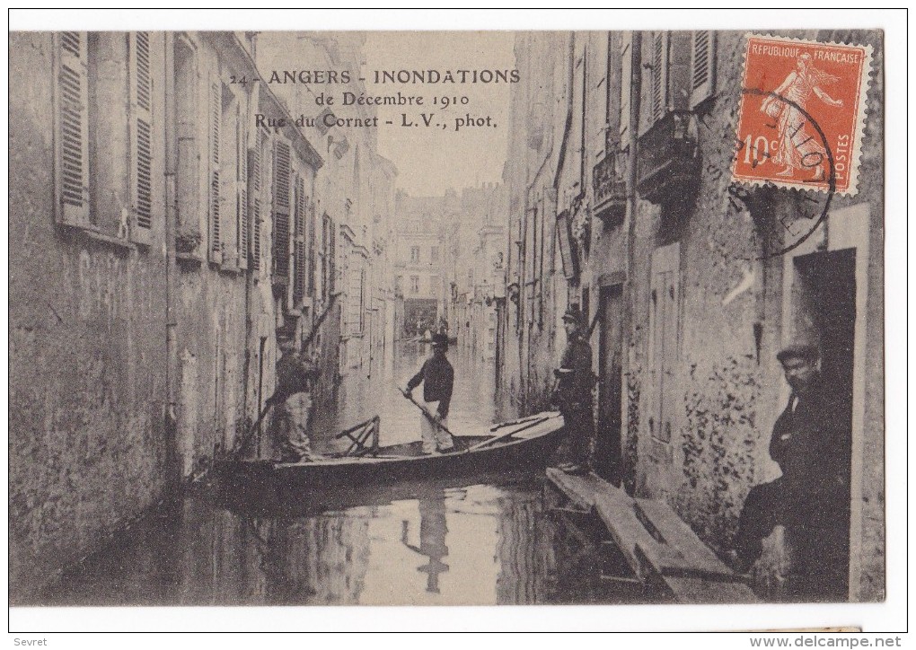 ANGERS - INONDATIONS. - Rue Du Cornet. Très RARE - Angers