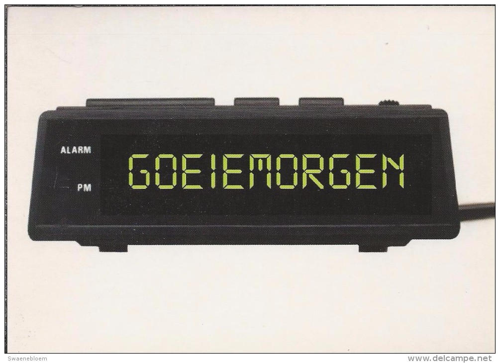 Boomerang Kaart - Goeiemorgen. Your Wake Up Call. Sanne Angenent. Wekker. Radiowekker. - Humor