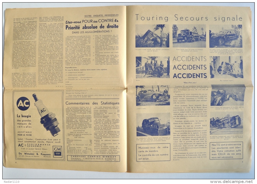 Journal TOURING-SECOURS Bonne Année 1950 - N° 1/1950 (2e Année) / General Motors - Cars