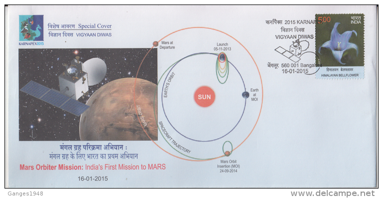 India  2015 India's First Mission To Mars  Space  Cover # 84505  Inde  Indien - Azië