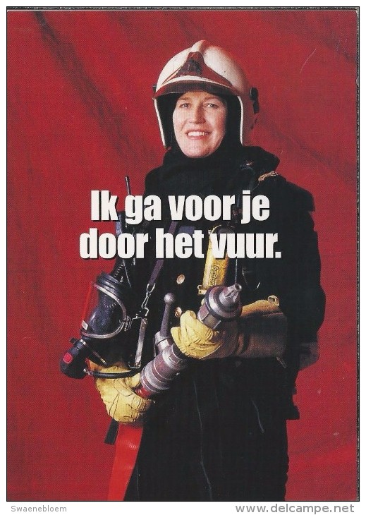 Boomerang Kaart - Brandweer. Brandweercollega's. Ik Ga Voor Je Door Het Vuur. - Humor