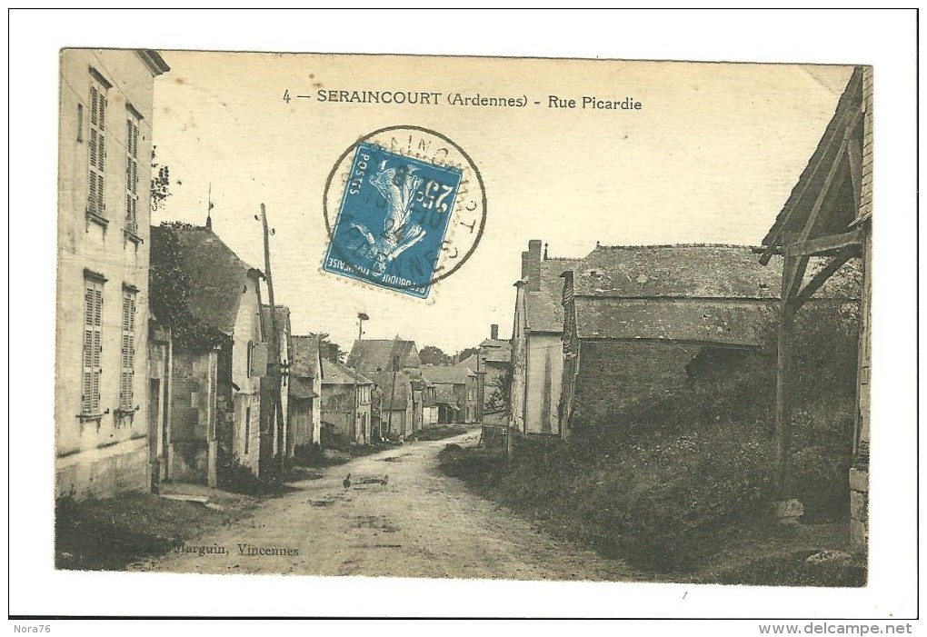 CPA 1924  Seraincourt (08)  Rue Picardie - Autres & Non Classés