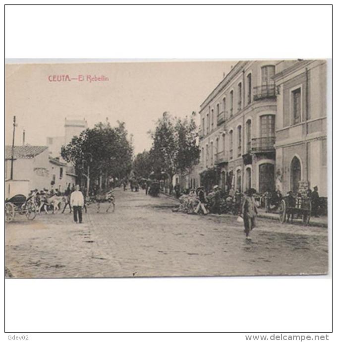 CUTTPA4730-LFTD4517.Tarjeta Postal De Ceuta.Arboles,ciudad,animales,carros,burro.REBELLO.CEUTA - Ceuta