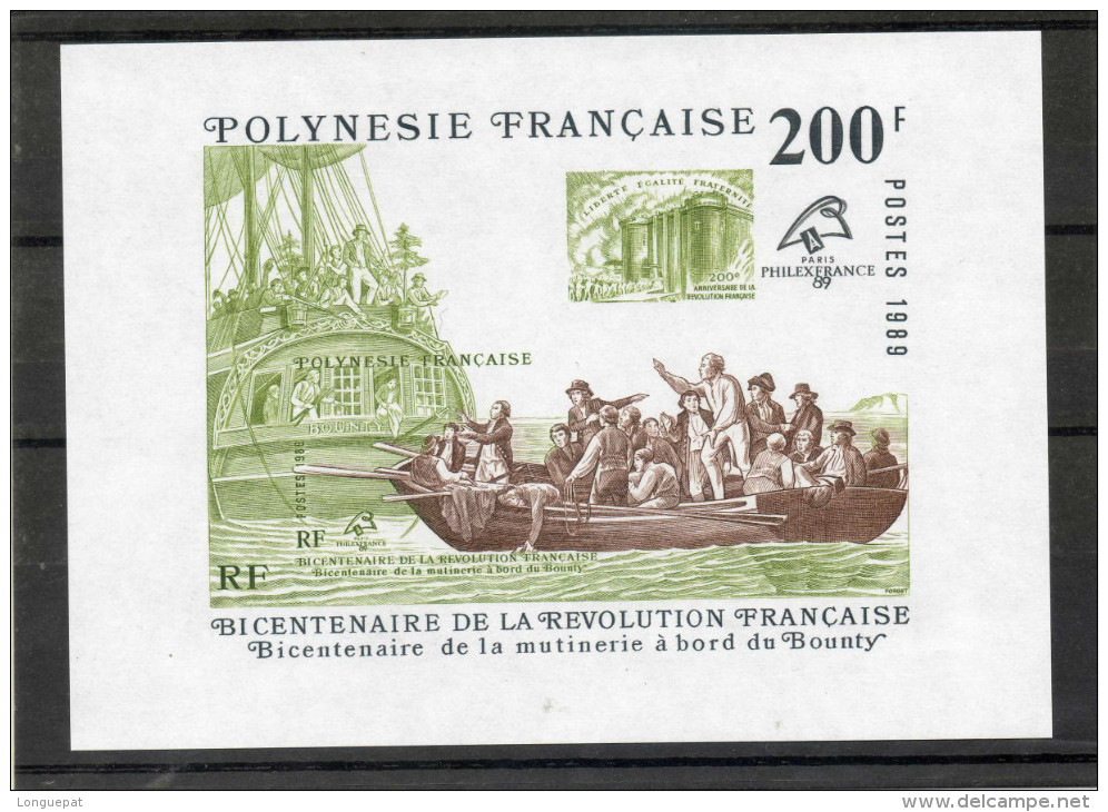 POLYNESIE Française : Bicentenaire De La Révolution Française- 200 Ans De La Mutinerie Du Bounty - Blocs-feuillets