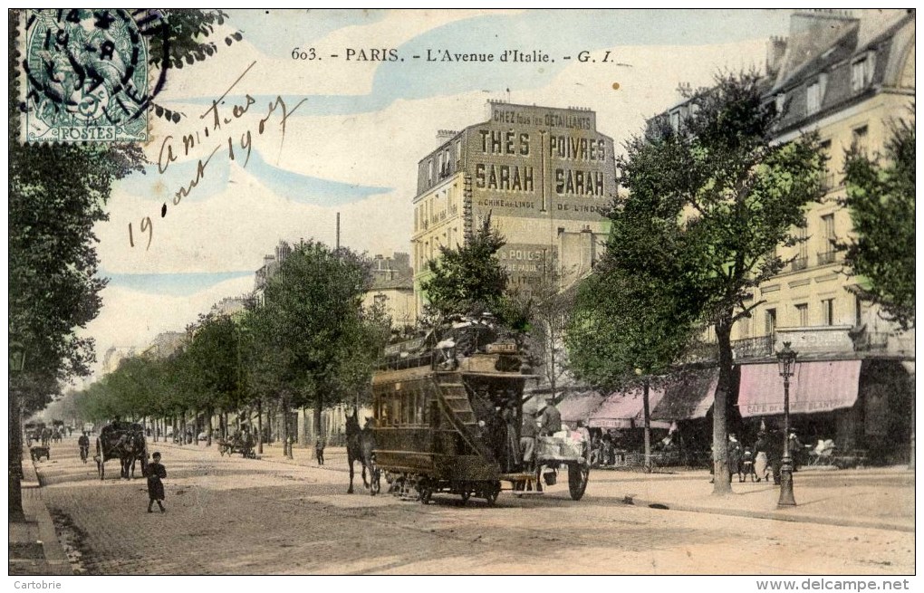 PARIS 13è ,Avenue D´IItalie Très Animée Couleur  Omnibus - District 13
