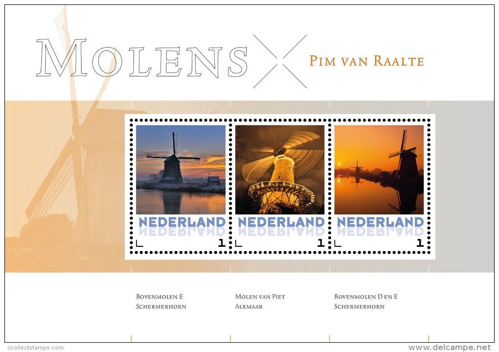 Nederland  2015  Molen  4 Muhle  Windmill  Sheetlet   Postfris/mnh/neuf - Neufs