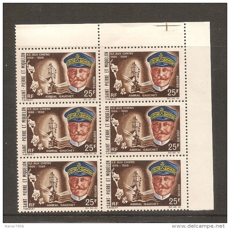 Bloc De 6 Timbres Bord De Feuille Célébrités Amiral Gauchet - Ungebraucht