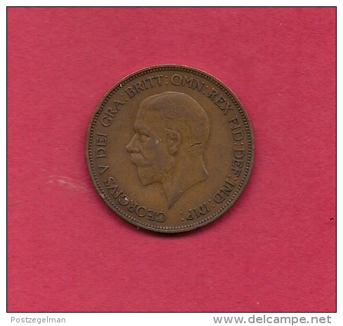 UK, Circulated Coin VF, 1936, 1 Penny, George V, Bronze, KM810,  C1992 - D. 1 Penny