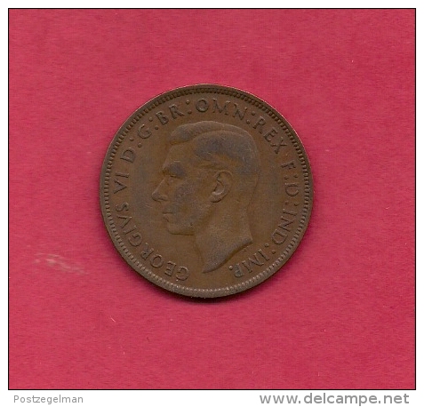 UK, Circulated Coin VF, 1938, 1 Penny, George VI, Bronze, KM845,  C1994 - D. 1 Penny