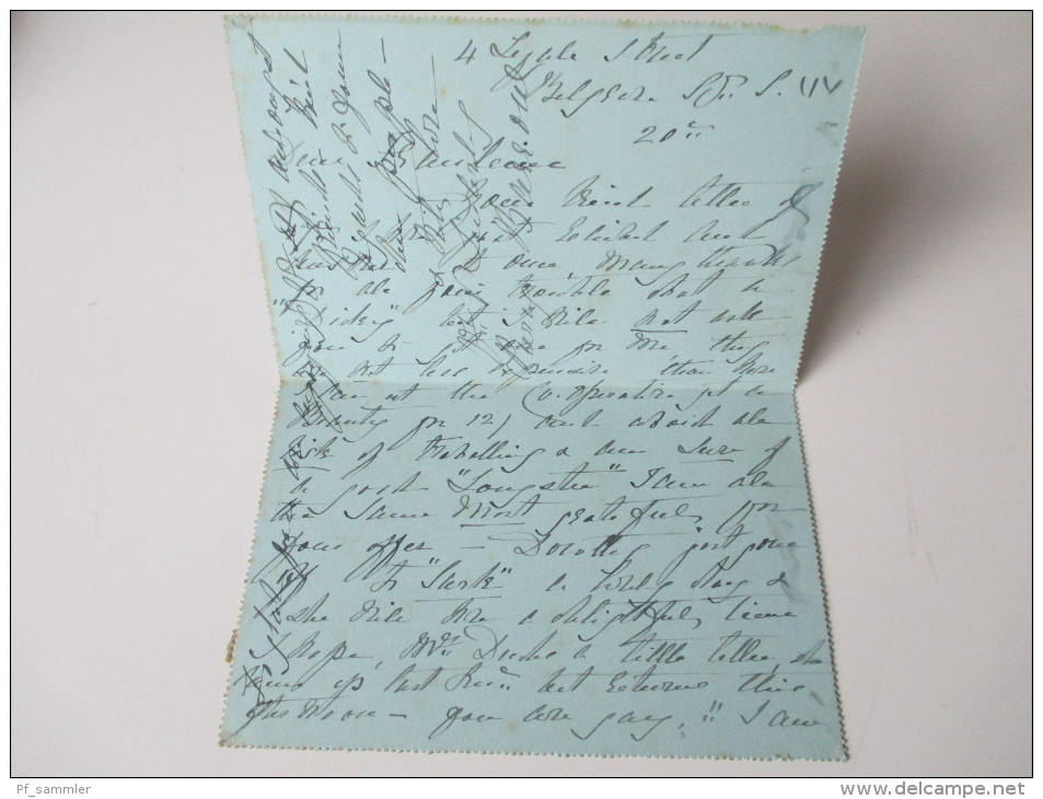 GB Kartenbrief. 3 Farben Frankatur! Sassenberg Stempel Preussen Nachverwendet, Späte Verwendung 21.9.1900!!!! - Cartas & Documentos