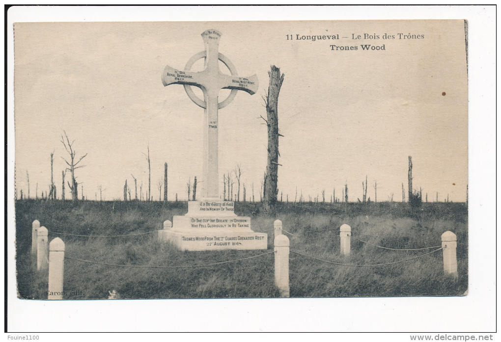 Carte De LONGUEVAL Le Bois Des Trônes ( Monument Aux Morts Ou Calvaire à Voir )  ( Recto Verso ) - Other & Unclassified