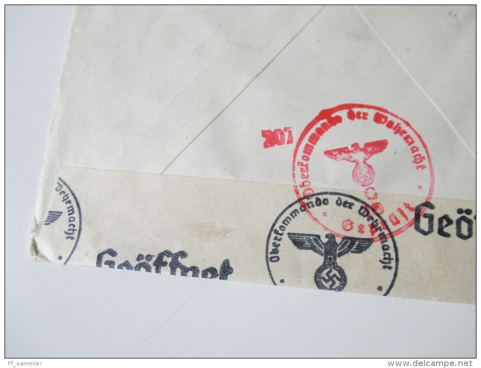 Belgien 1941 Gand - Sassenberg. Recommandee. R-Brief. Gent 1. Zensur Der Wehrmacht. Oberkommando. Roter Stempel - Brieven En Documenten