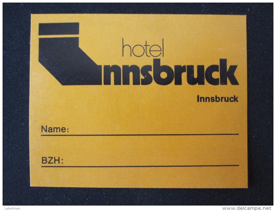 HOTEL GASTHOF MOTEL INN INNSBRUCK WIEN VIENNA VIENA AUSTRIA OSTERREICH DECAL STICKER LUGGAGE LABEL ETIQUETTE AUFKLEBER - Hotelaufkleber