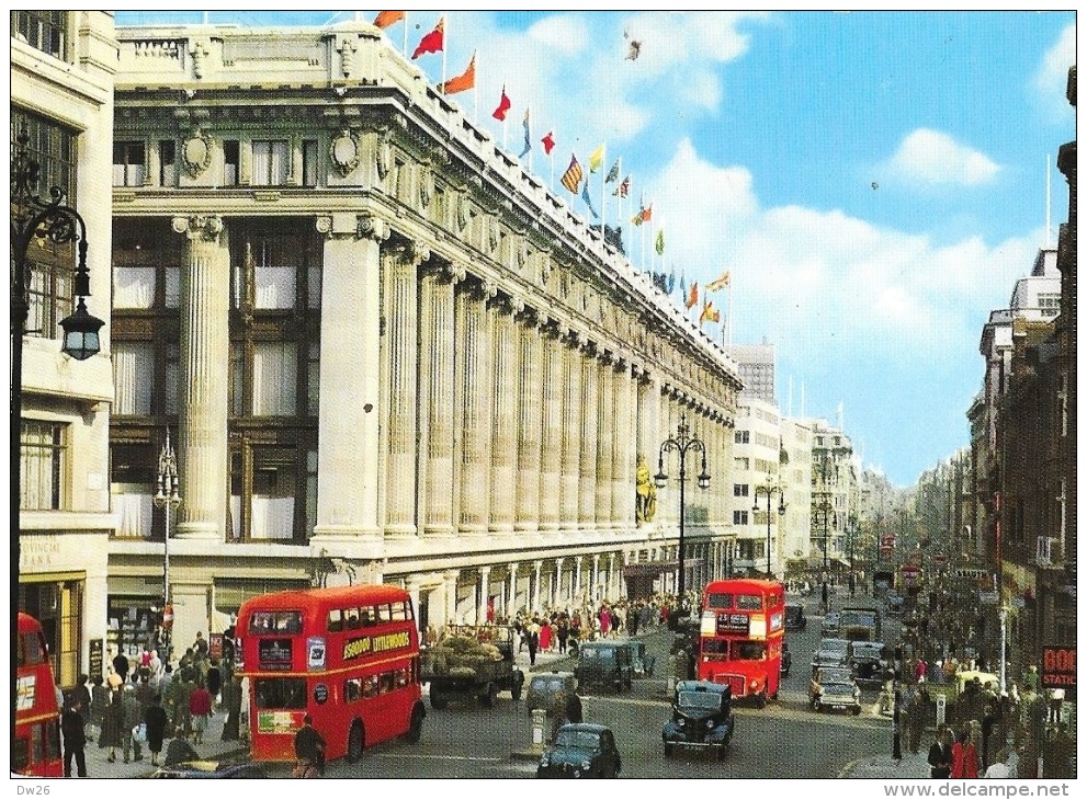 Bus Londoniens à Impériale - 7 CPA de Londres - Piccadilly Circus, Hyde Park, Oxford Street, Big Ben, Parlament...