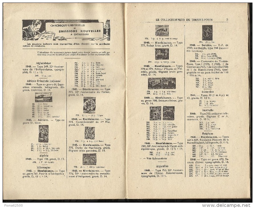 CATALOGUE . ARTHUR MAURY .  LE COLLECTIONNEUR DE TIMBRES - POSTE . N°  638 . 25 JANVIER 1941 . - Covers & Documents