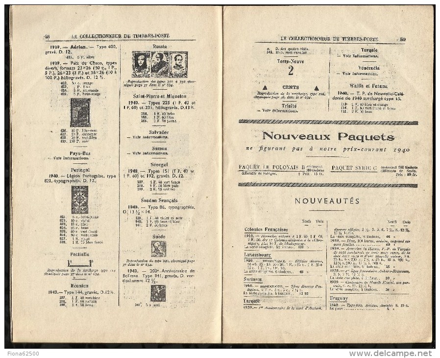 CATALOGUE . ARTHUR MAURY .  LE COLLECTIONNEUR DE TIMBRES - POSTE . N°  638 . 25 JANVIER 1941 . - Briefe U. Dokumente