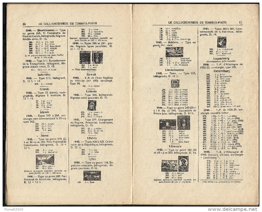 CATALOGUE . ARTHUR MAURY .  LE COLLECTIONNEUR DE TIMBRES - POSTE . N°  638 . 25 JANVIER 1941 .