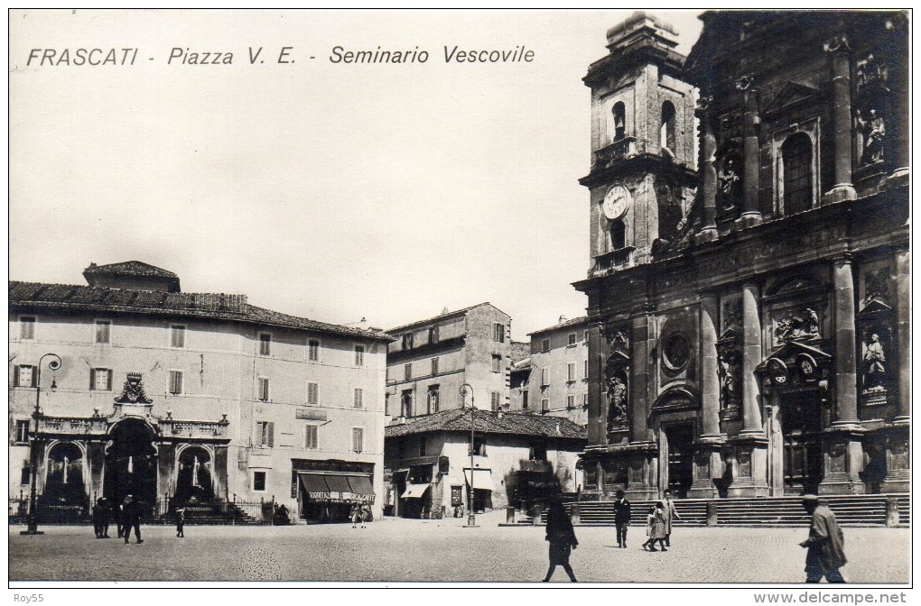 LAZIO-ROMA-FRASCATI VEDUTA PIAZZA VITTORIO EMANUELE ANIMATA - Altri & Non Classificati