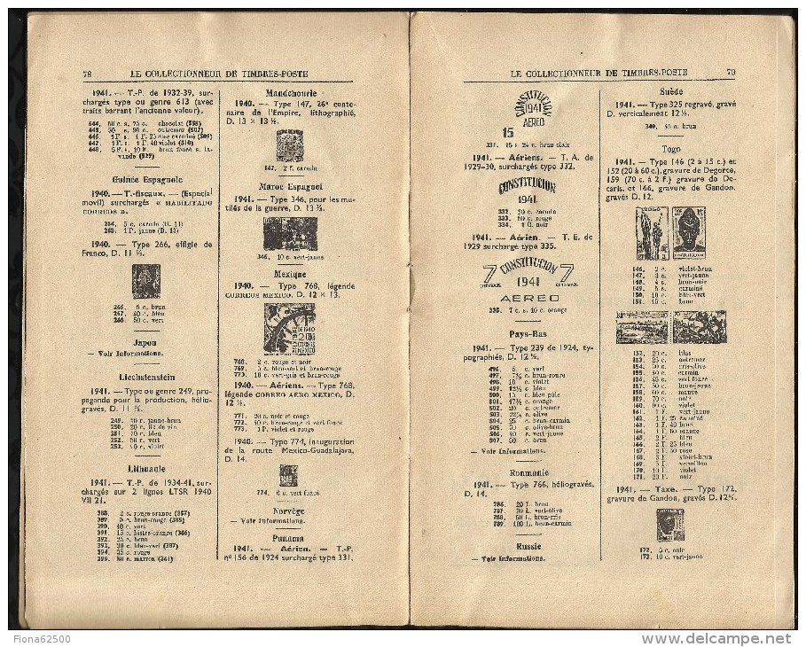 CATALOGUE . ARTHUR MAURY .  LE COLLECTIONNEUR DE TIMBRES - POSTE . N°  641 . 25 AVRIL 1941 . - Lettres & Documents