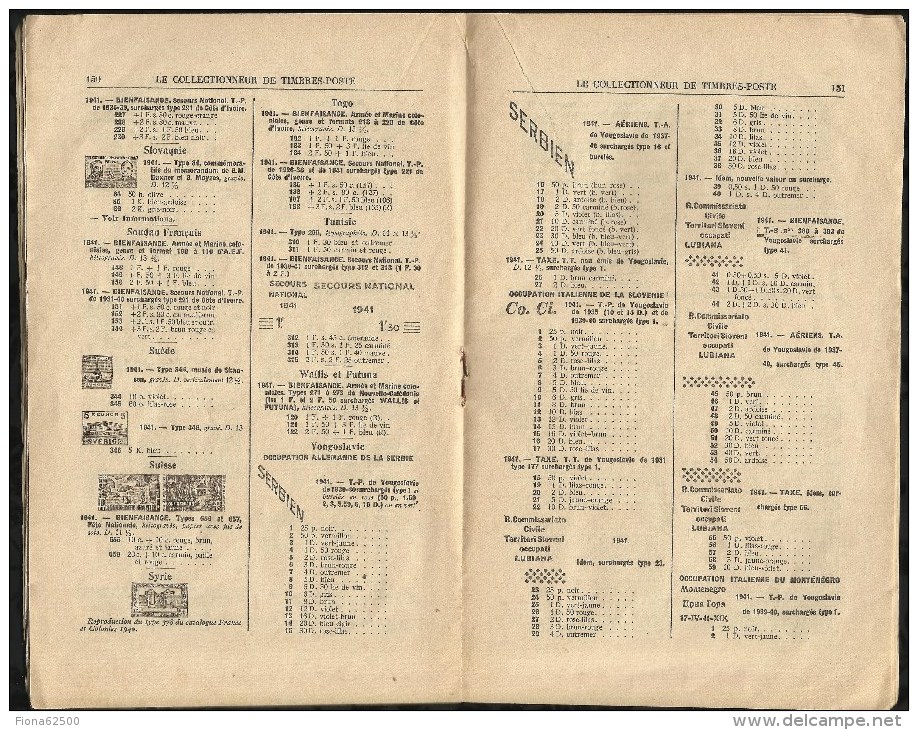 CATALOGUE . ARTHUR MAURY .  LE COLLECTIONNEUR DE TIMBRES - POSTE . N°  645-646 . 25 AOÛT-25 SEPTTEMBRE 1941 .